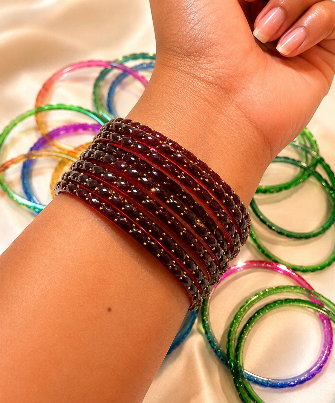 RED RAINDROP BANGLE